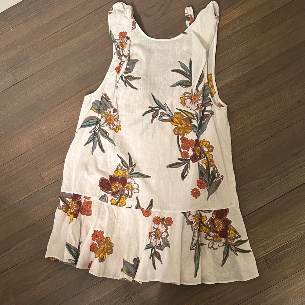 Free People Floral Sleeveless Top - White, Yellow, Red, Green